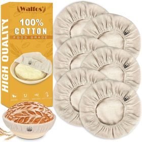 6 Packs Bread Basket Liner Cloth, 9 inch round bread proofing basket cloth liner, Baking Dough Basket Cover Natural Rattan Banneton Proofing Clot