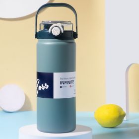 316 Stainless Steel Insulated Mug For Men And Women With Straw, Dual Purpose Drinking Cup, Large Capacity Portable Thermos (Color: Blue)